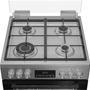 Beko, 72 L, laius 60 cm, roostevaba teras - Gaasipliit elektriahjuga