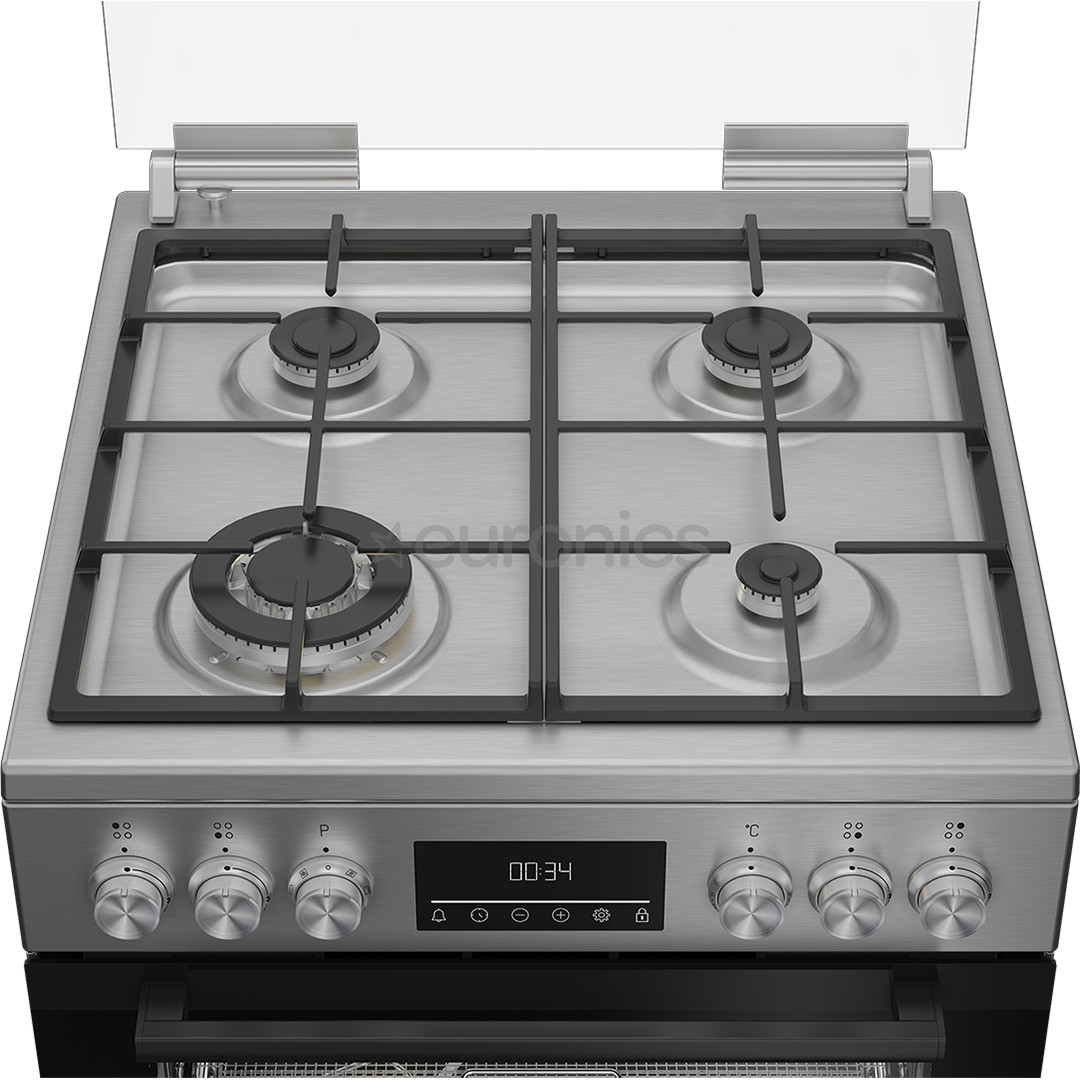 Beko, 72 L, laius 60 cm, roostevaba teras - Gaasipliit elektriahjuga