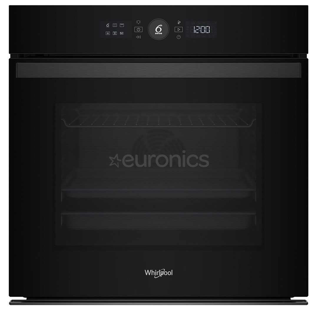 Whirlpool, 73 L, pyrolytic cleaning, black - Built-in oven