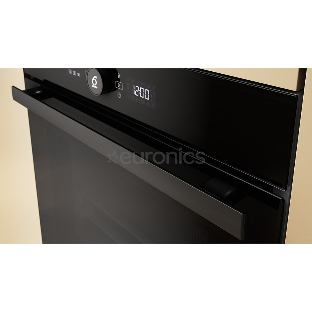 Whirlpool, 73 L, pyrolytic cleaning, black - Built-in oven