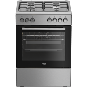 Beko, 66 л, ширина 60 см, серебристая - Газовая плита с электрической духовкой FBE62130GXDN