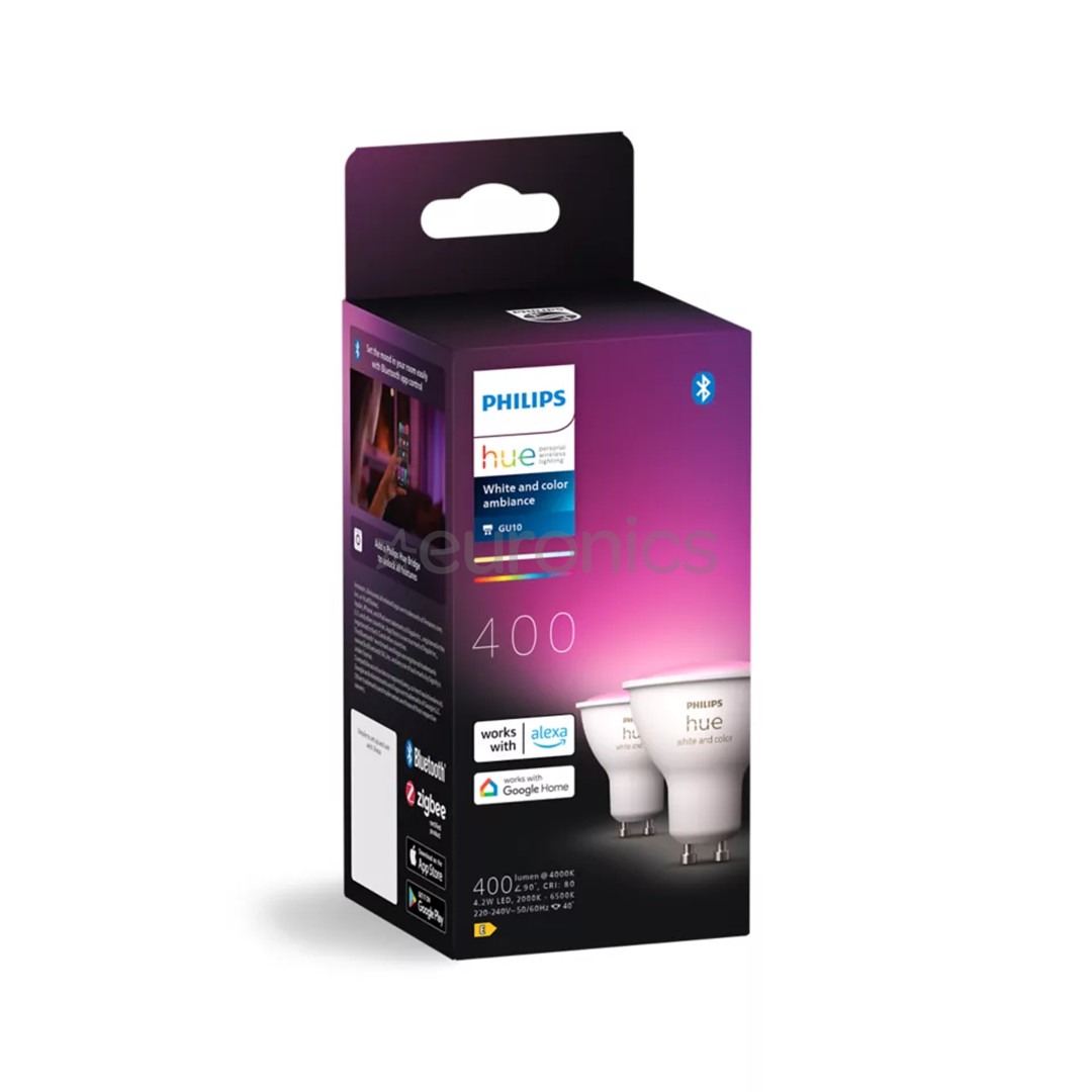 Philips Hue Smart Spotlight, white and color, GU10, 2 pc - Smart light