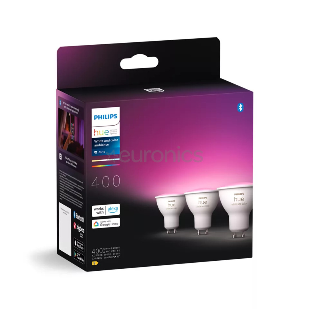 Philips Hue Smart Spotlight, white and color, GU10, 3 шт. - Умные лампы