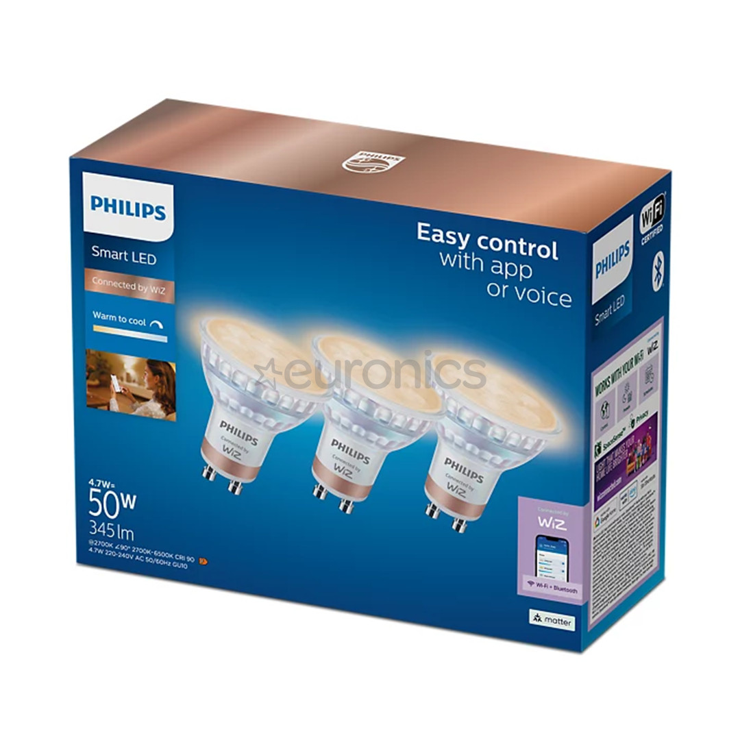 Philips Wiz Smart LED Spot, GU10, 3 pc, white - LED light