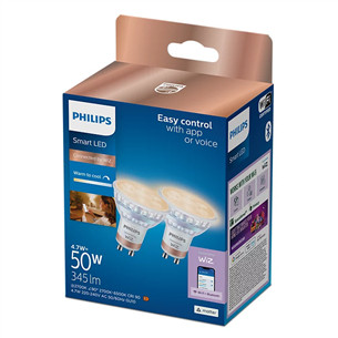 Philips Wiz Smart LED Spot, GU10, 2 pc, white - LED light