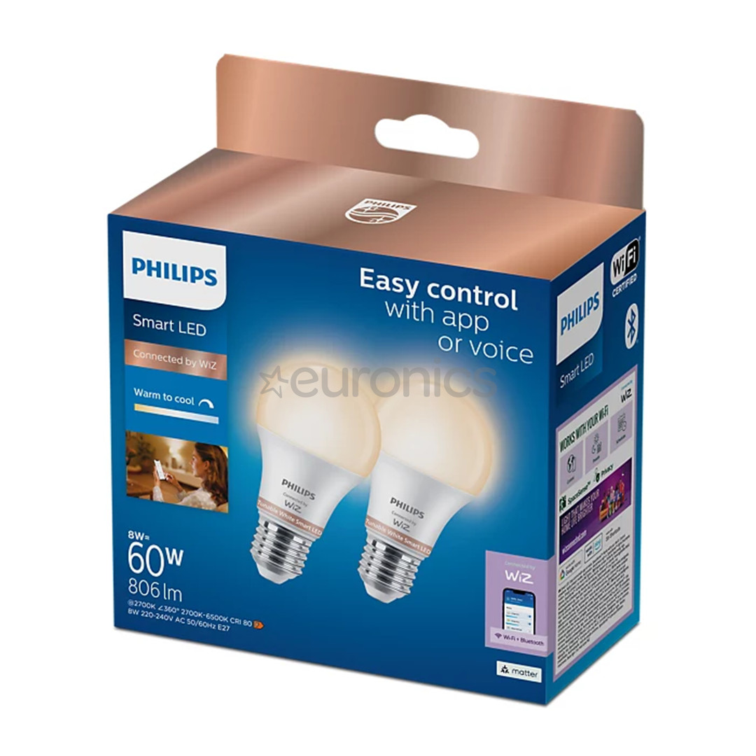 Philips Wiz Smart LED Bulb, E27, 2 tk, valge - LED valgusti