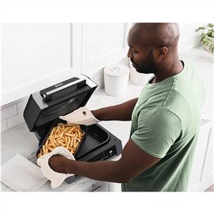 Ninja 6-in-1 MAX, 1760 W, must/hõbedane - Grill ja kuumaõhufritüür