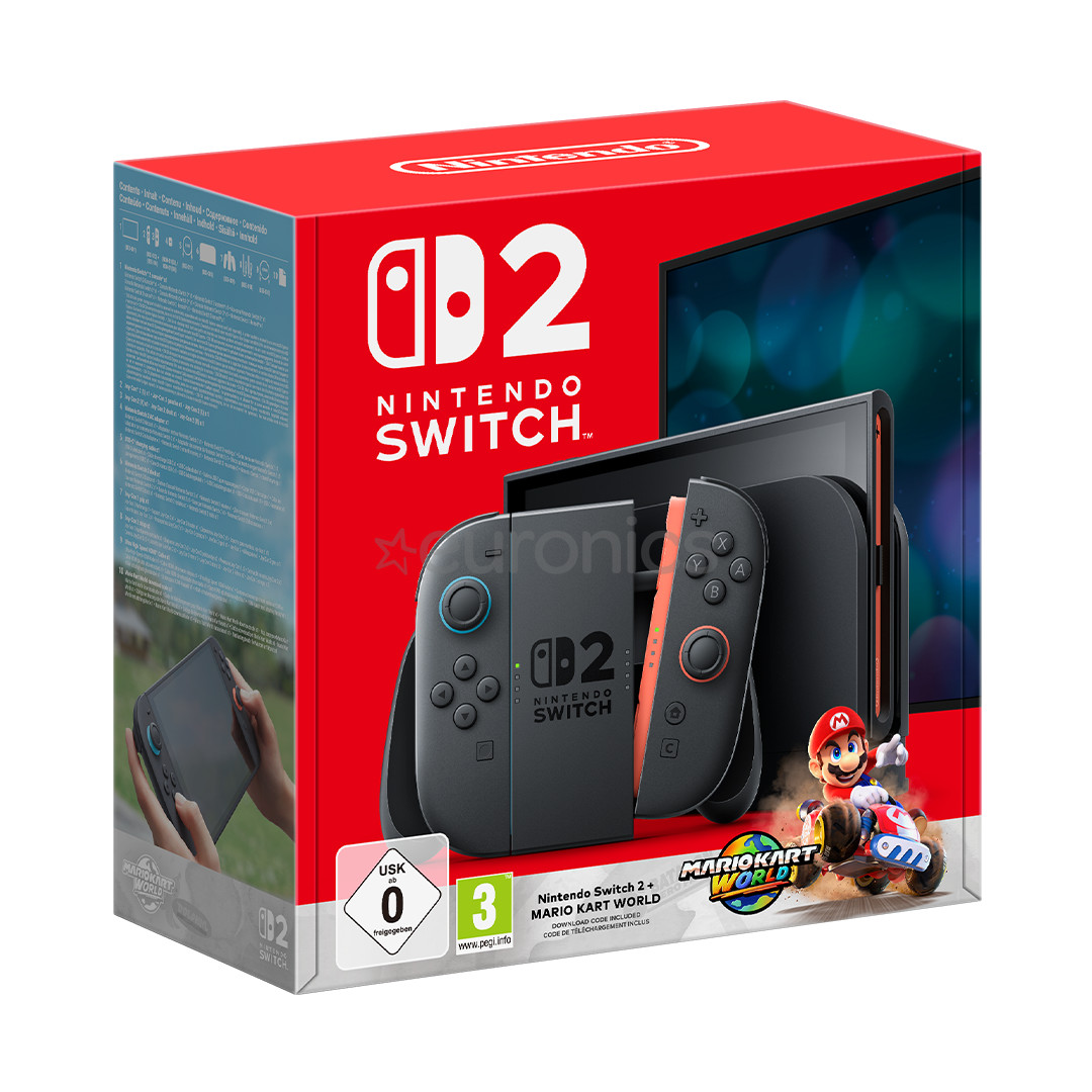 Nintendo Switch 2 + Mario Kart World, must - Mängukonsooli komplekt