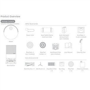 Dreame X50 Ultra Complete, märg- ja kuivpuhastus, valge - Robottolmuimeja