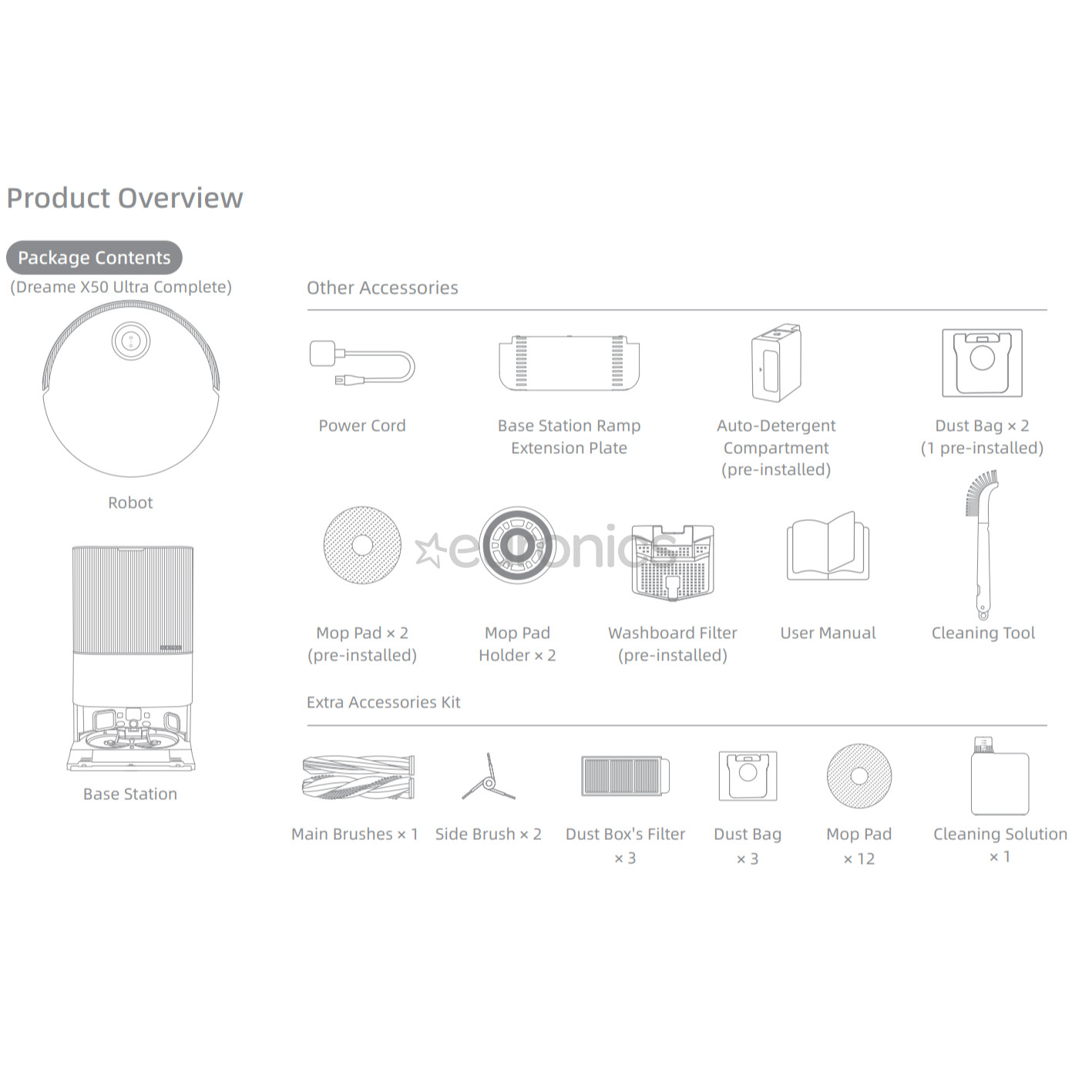 Dreame X50 Ultra Complete, märg- ja kuivpuhastus, valge - Robottolmuimeja
