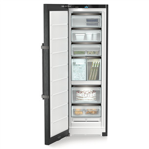 Liebherr, NoFrost, 278 л, высота 186 см, черный - Морозильник