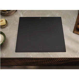 Electrolux 600 Series SaphirMatt SE, Hob2Hood, width 59 cm, frameless, black - Built-in induction hob