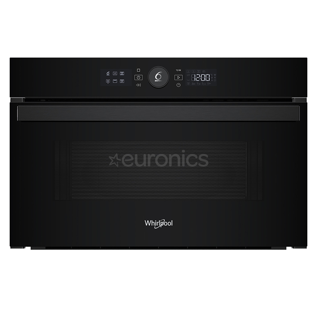 Whirlpool, 31 L, 1000 W, black - Built-in microwave oven with grill