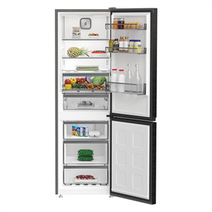 Whirlpool, NoFrost, 316 L, height 187 cm, black - Refrigerator