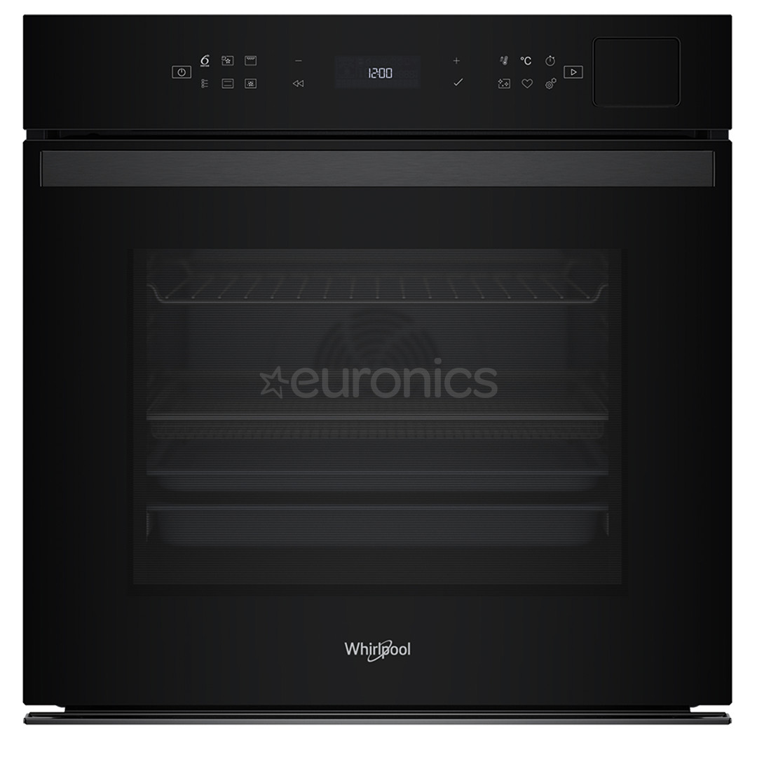 Whirlpool, 73 L, hydrolytic cleaning, black - Built-in oven