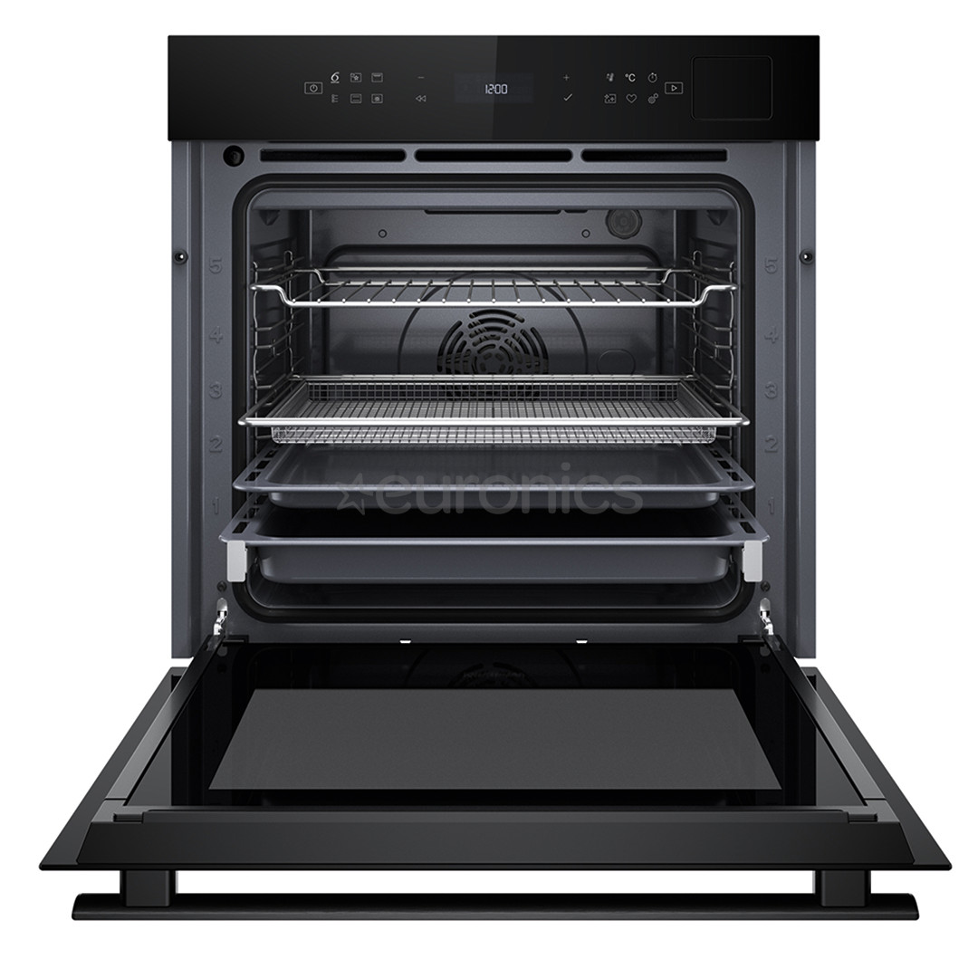Whirlpool, 73 L, hydrolytic cleaning, black - Built-in oven
