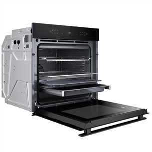 Whirlpool, 73 L, hydrolytic cleaning, black - Built-in oven