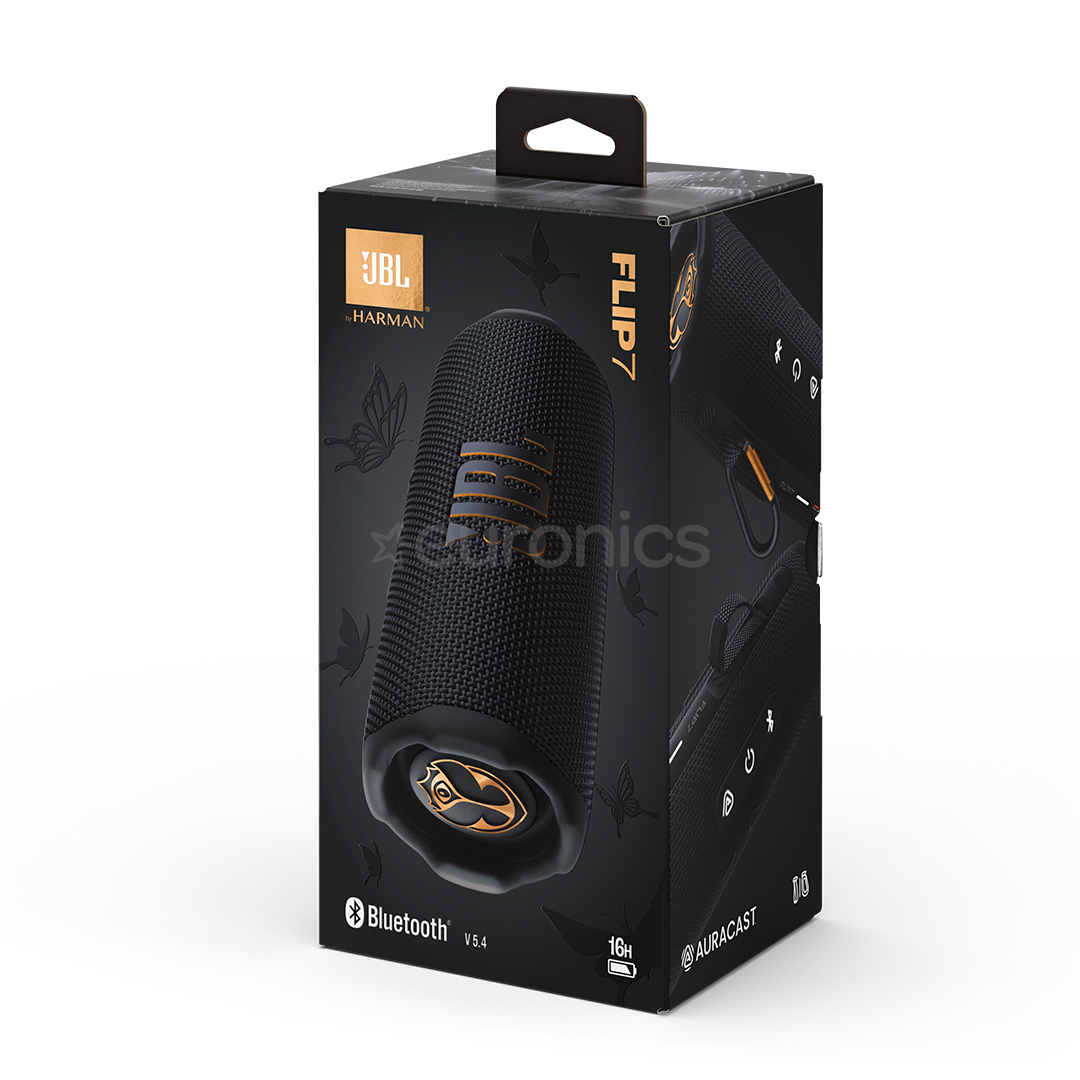 JBL Flip 7 Tomorrowland Edition, black - Portable Wireless Speaker