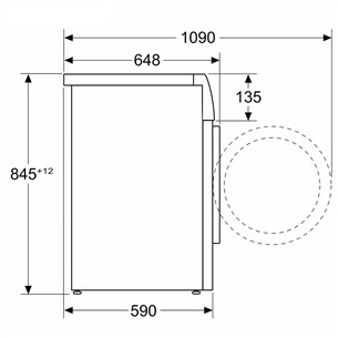 Bosch, Seeria 8, iDos, 10 kg, sügavus 59 cm, 1400 p/min - Eestlaetav pesumasin