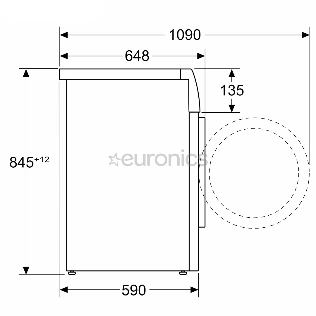 Bosch, Seeria 8, iDos, 10 kg, sügavus 59 cm, 1400 p/min - Eestlaetav pesumasin