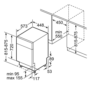 Bosch, Series 4, 10 place settings - Built-in dishwasher