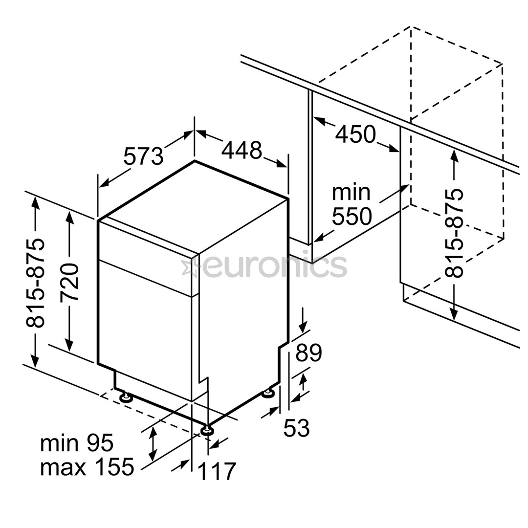 Bosch, Seeria 4, 10 nõudekomplekti - Integreeritav nõudepesumasin