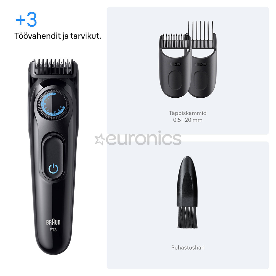 Braun Beard Trimmer Series 3, черный - Триммер для бороды