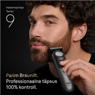 Braun Series 9, grey/black - Beard trimmer