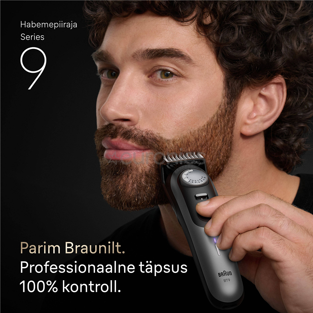 Braun Series 9, серый/черный - Триммер для бороды