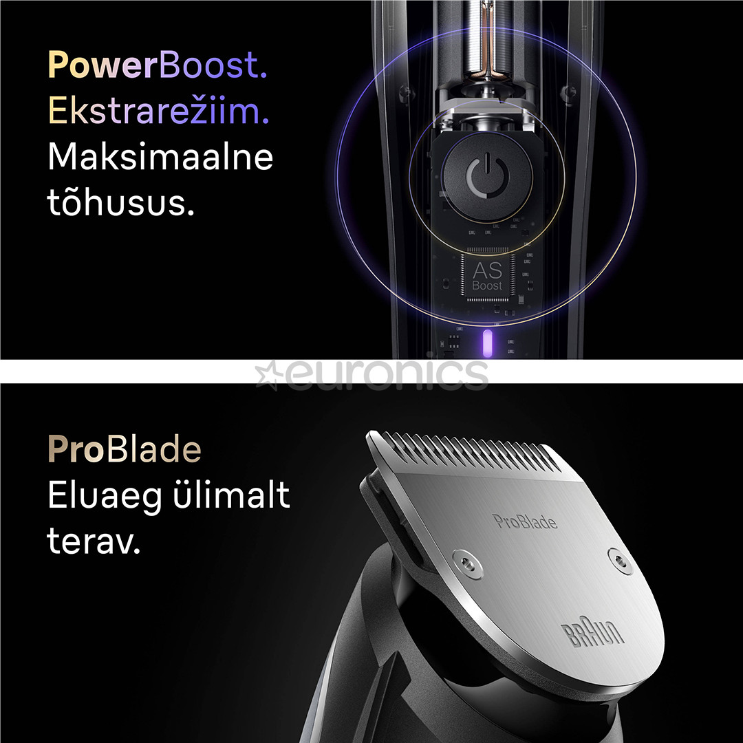 Braun Series 9, серый/черный - Триммер для бороды