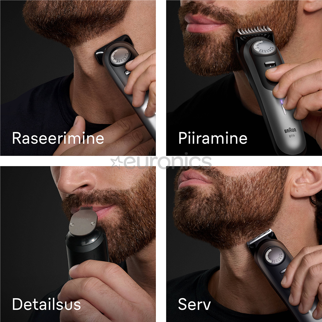 Braun Series 9, grey/black - Beard trimmer