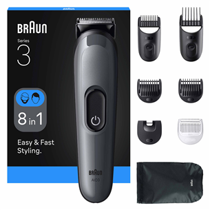 Braun Series 3, 8-in-1, dark grey - Multi grooming kit AIO3540