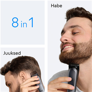Braun Series 3, 8-ühes, tumehall - Trimmeri komplekt