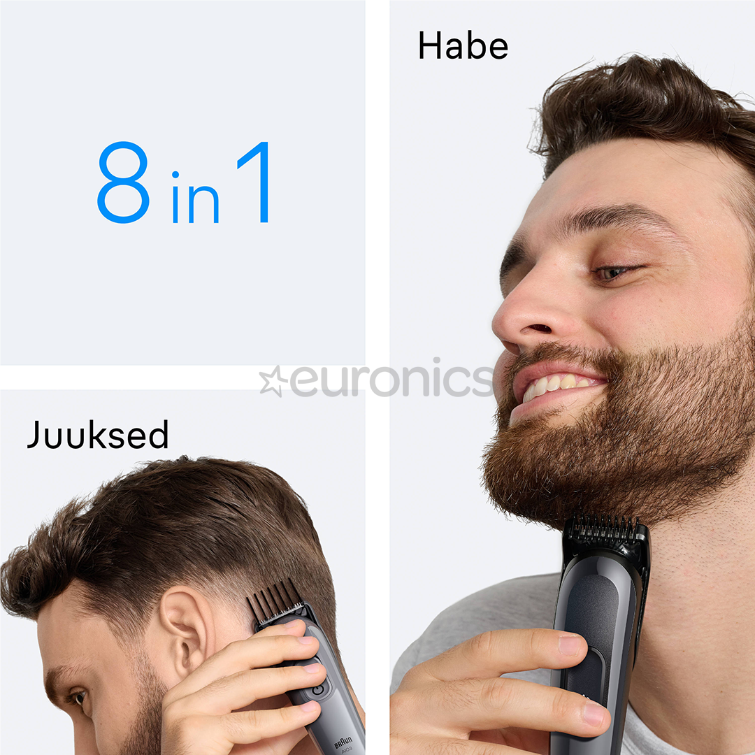 Braun Series 3, 8-in-1, dark grey - Multi grooming kit