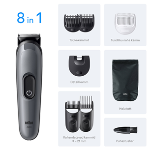 Braun Series 3, 8-in-1, dark grey - Multi grooming kit