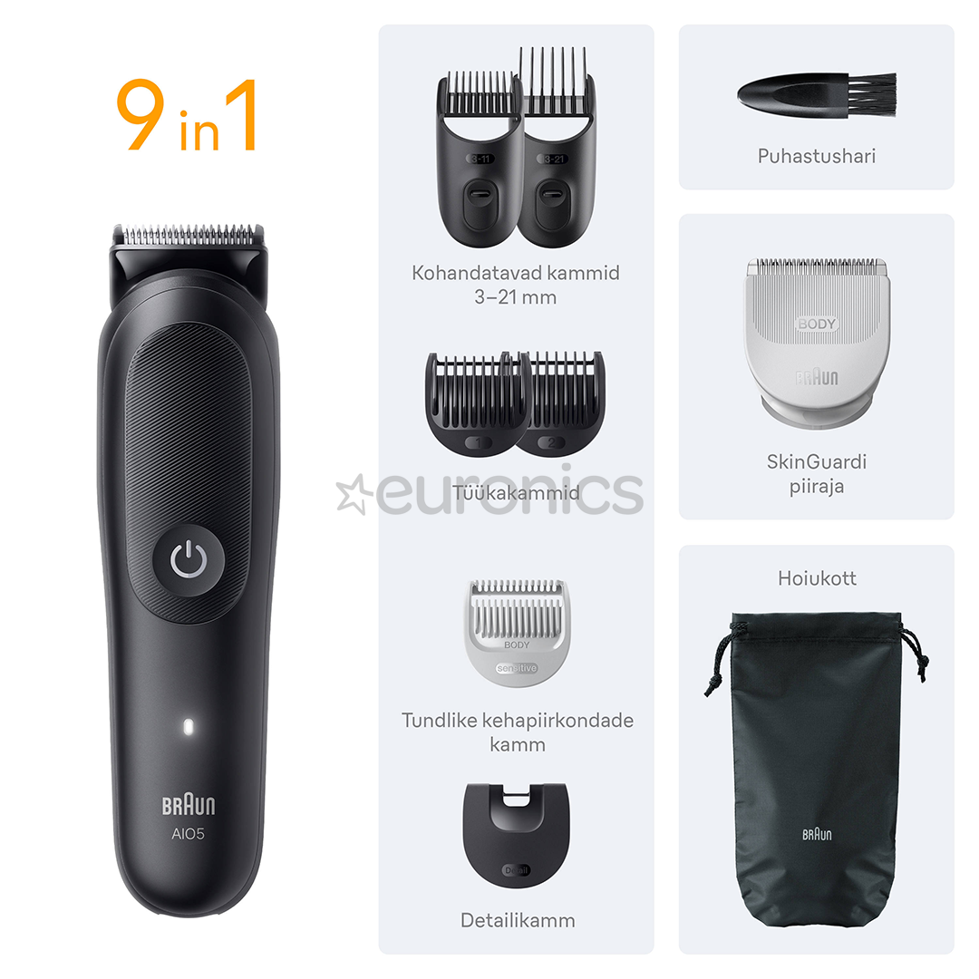 Braun Series 5, 9-in-1, black - Grooming kit