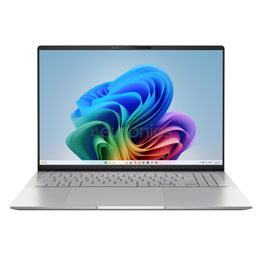 Asus Vivobook S 16 OLED, 16'', 3.2K, 120 Hz, OLED, Ryzen 7, 16 GB, 1 TB, Copilot+, ENG, hõbe - Sülearvuti