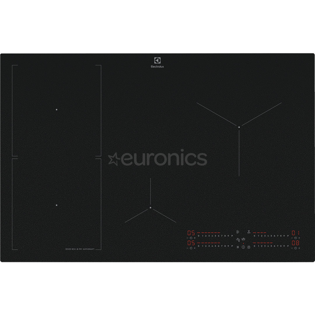 Electrolux 800 Seeria SaphirMatt, laius 77 cm, raamita, must - Integreeritav induktsioonpliidiplaat