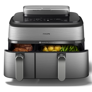Philips 5000 seeria Dual Basket Airfryer, 9 L, 2750 W, kaks korvi, hõbedane - Kuumaõhufritüür