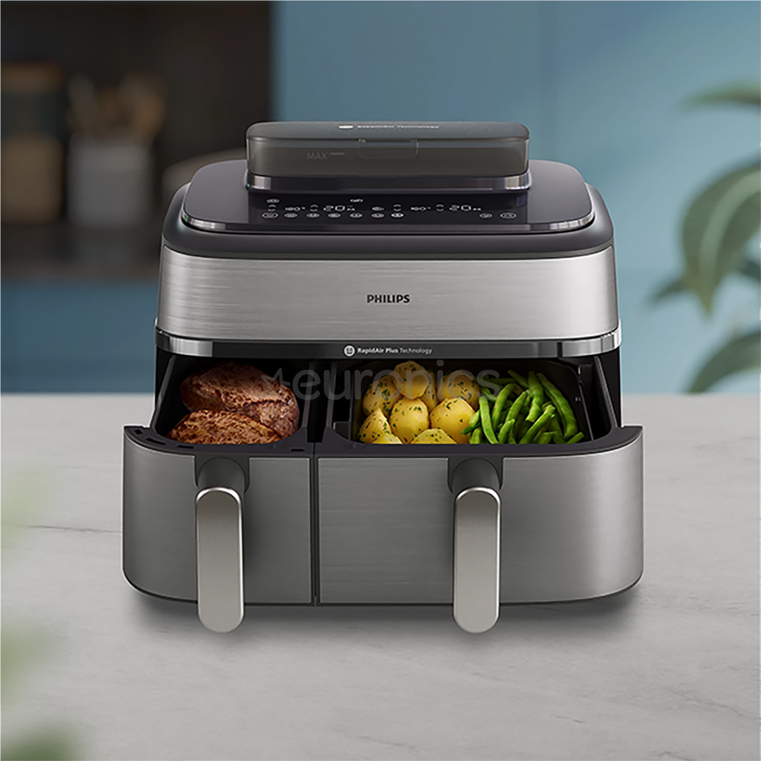Philips 5000 seeria Dual Basket Airfryer, 9 L, 2750 W, kaks korvi, hõbedane - Kuumaõhufritüür