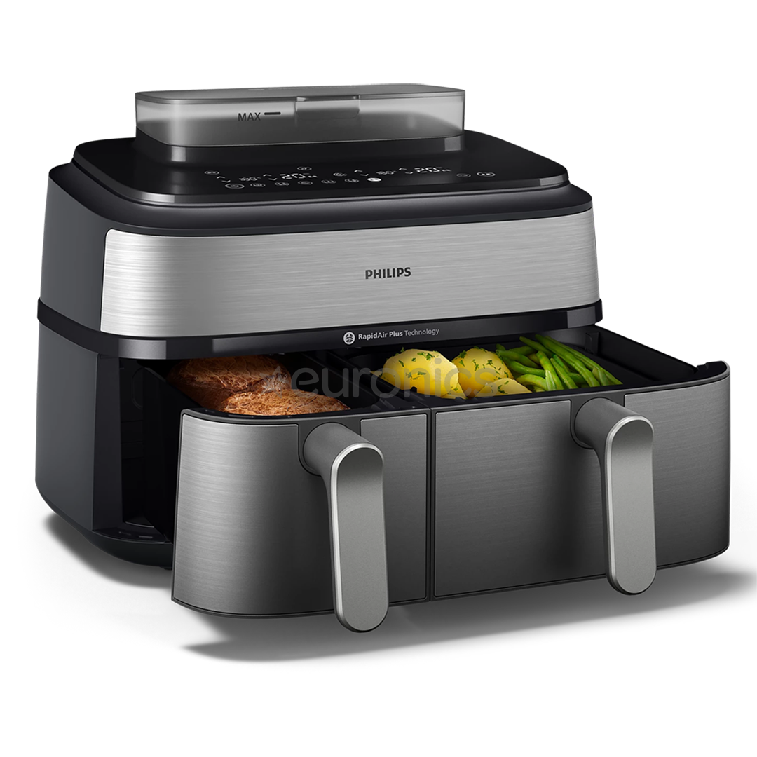 Philips 5000 seeria Dual Basket Airfryer, 9 L, 2750 W, kaks korvi, hõbedane - Kuumaõhufritüür