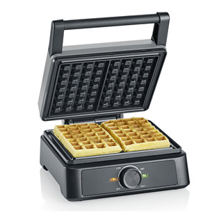 Severin, 1600 W, black - Belgian waffle maker