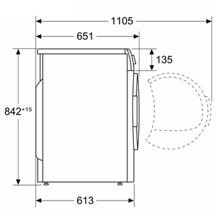 Bosch Seeria 8, 9 kg, sügavus 61.3 cm - Pesukuivati