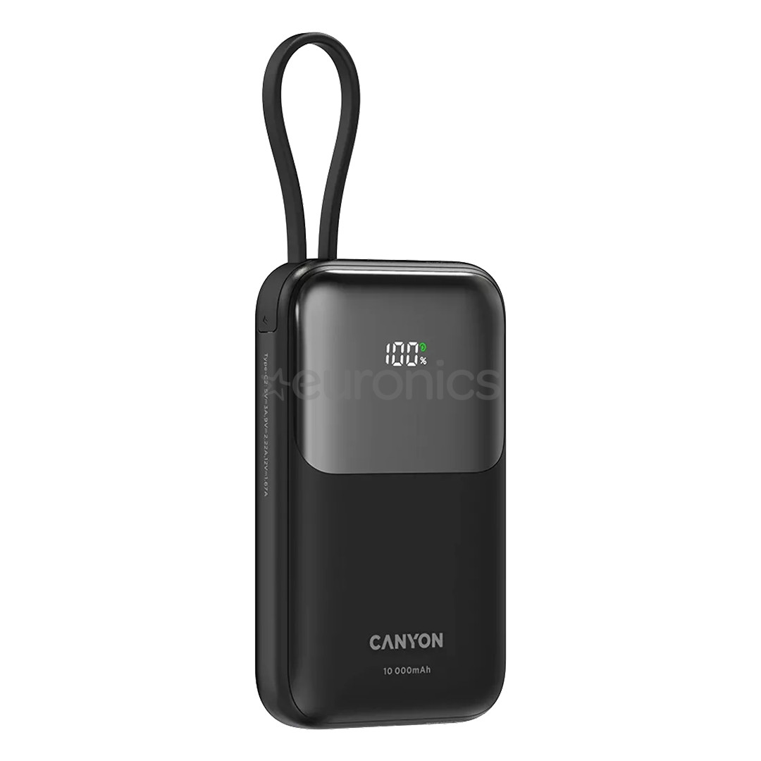 Canyon OnPower 101, 10 000 mAh, must - Akupank
