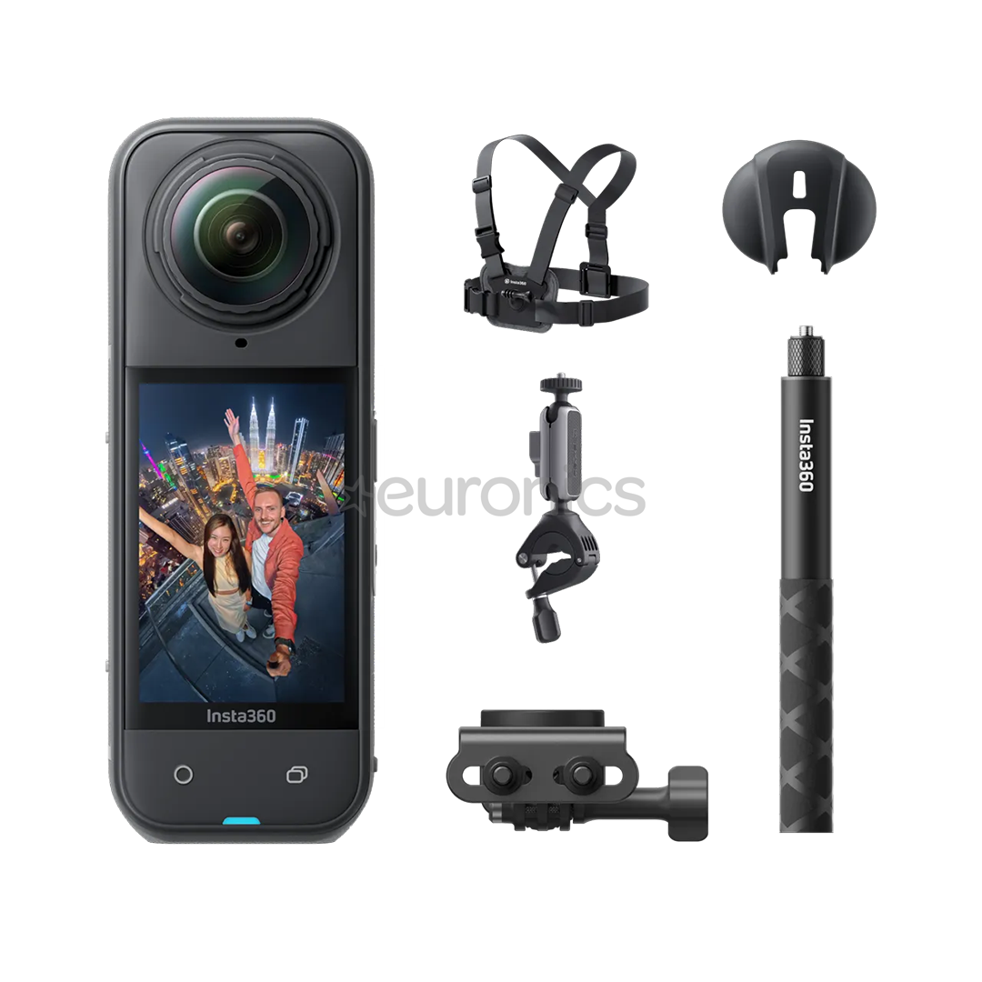 Insta360 X5 Road Cycling Bundle, 8K, 360º, must - Seikluskaamera