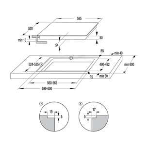 Hisense, laius 59,5 cm, must - Integreeritav induktsioonpliidiplaat