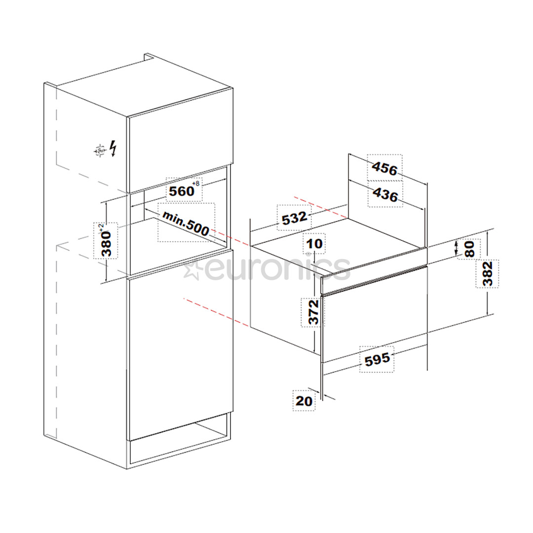 Hisense, 34 L, 1450 W, must - Integreeritav mikrolaineahi grilliga