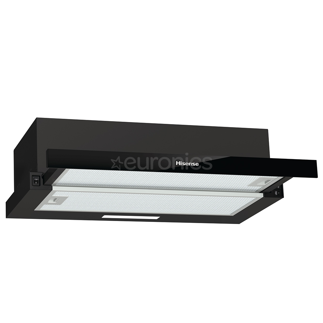 Hisense, 450 m³/h, laius 60 cm, must - Integreeritav õhupuhasti