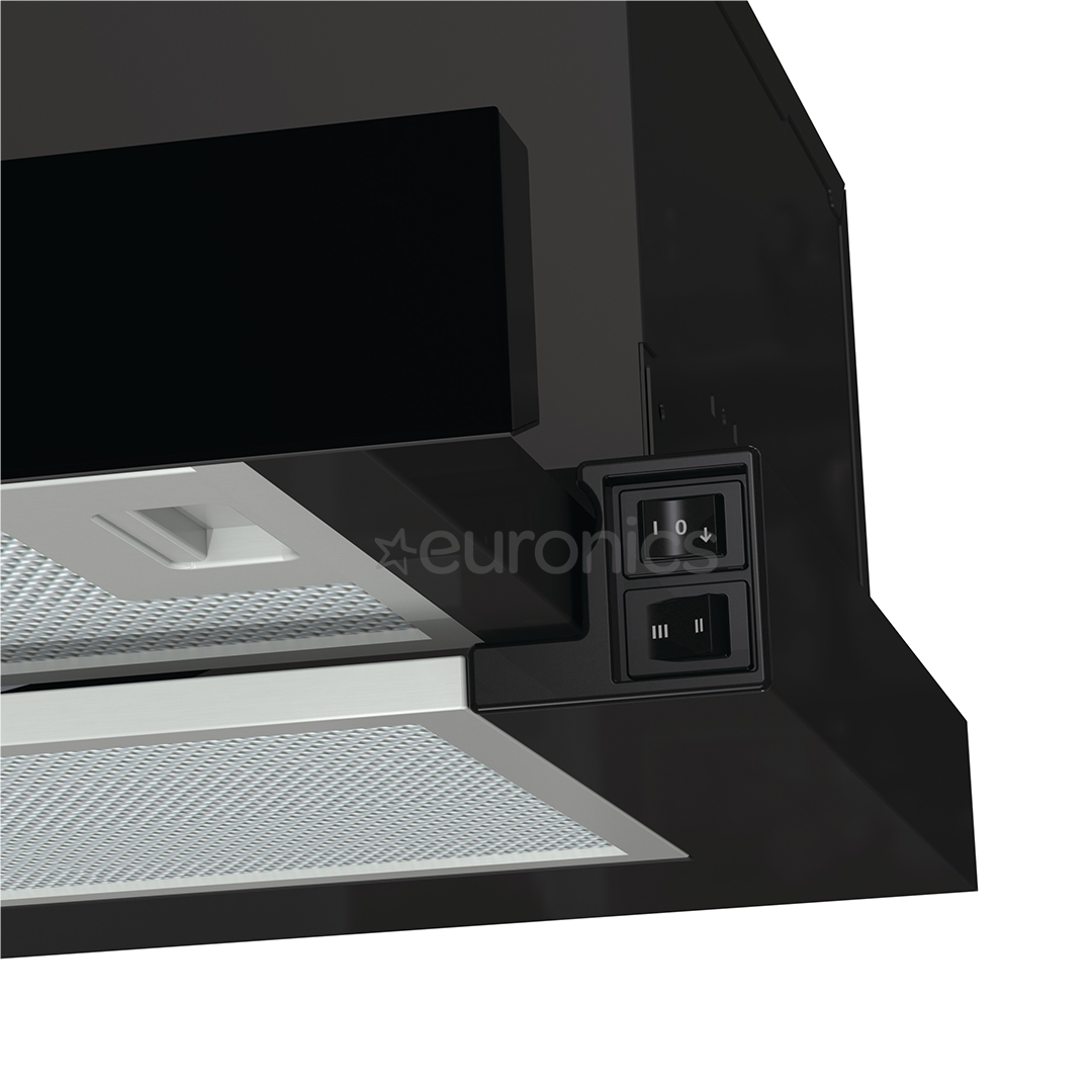 Hisense, 450 m³/h, laius 60 cm, must - Integreeritav õhupuhasti