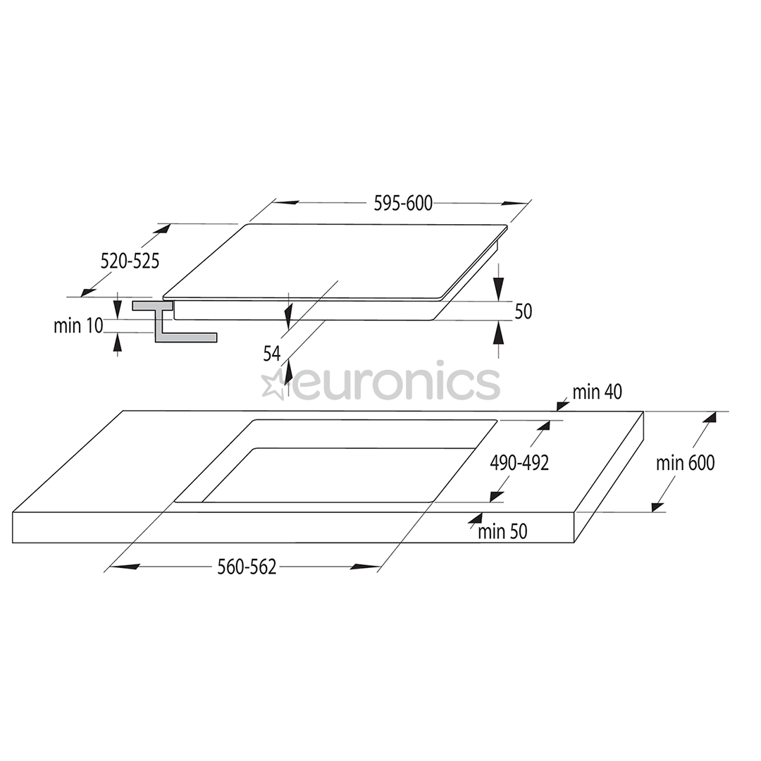 Hisense, width 59.5 cm, black - Built-in induction hob